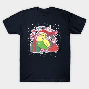 Christmas Budgie Yellow T-Shirt